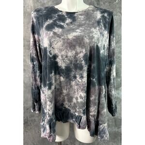 LOGO by Lori Goldstein L/S Tie Dyed Knit Swing Top sz 2X (16154)